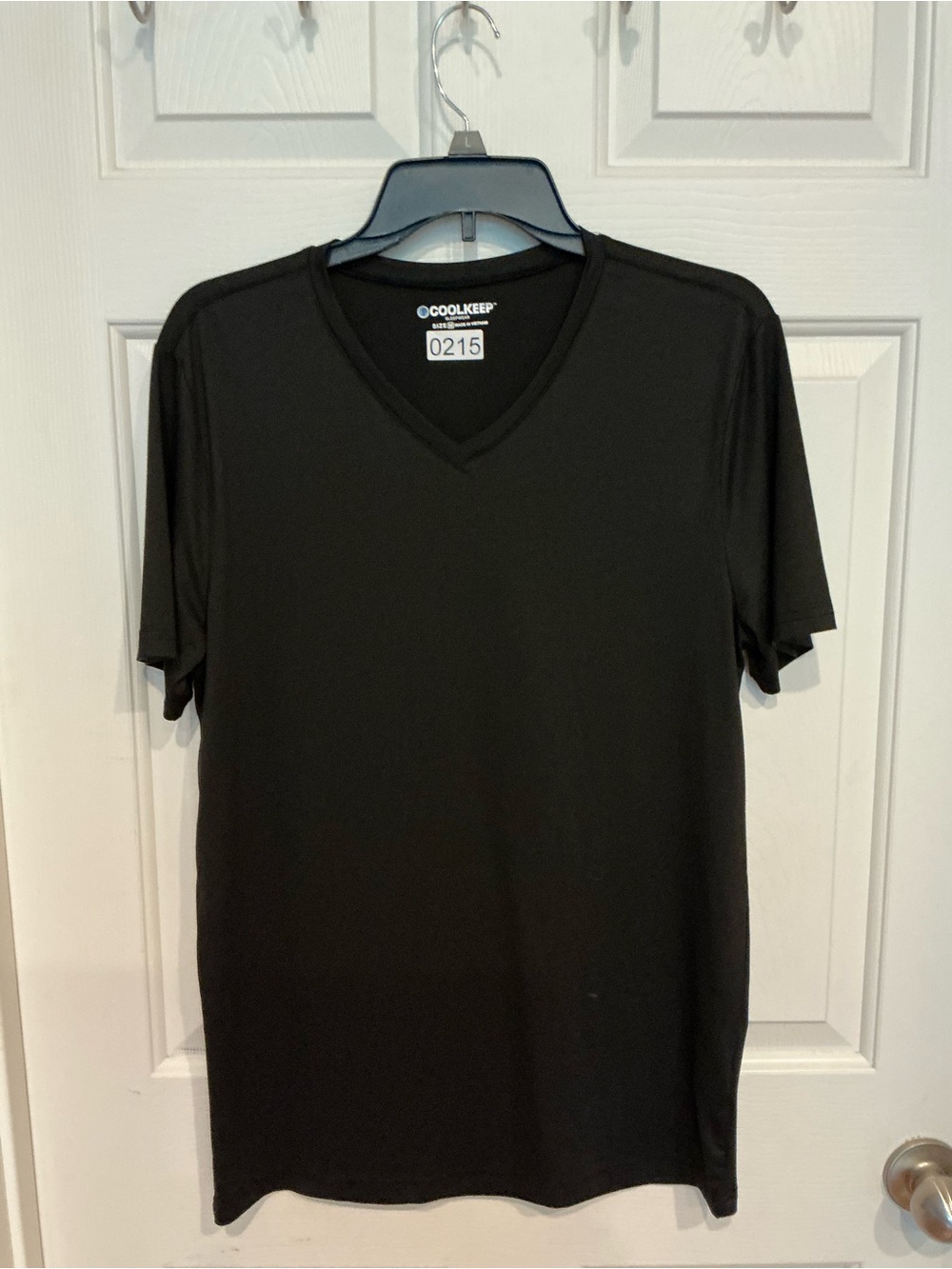 Coolkeep Men's Black V-Neck Short Sleeve Tee